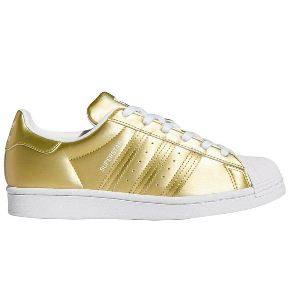 adidas | Shoes | Adidas Womens Superstar Satin Gold Metallic White ...